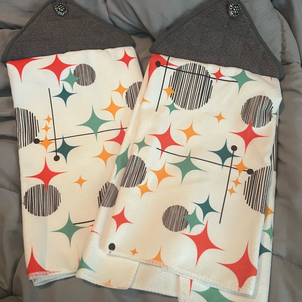 Geometric Star Pattern Kitchen Towels